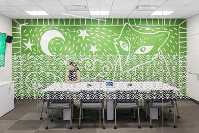 Vinyl Graphics on the Wall in Hulu Call Center