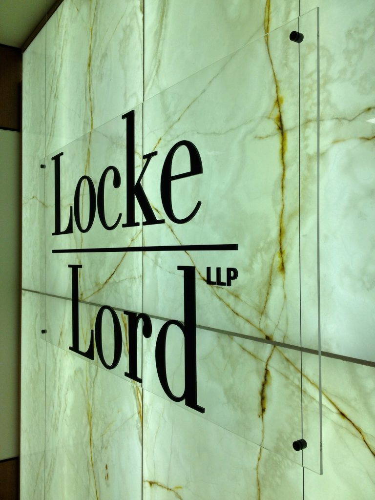 Corporate Identity Signage for Locke & Lord in San Antonio TX