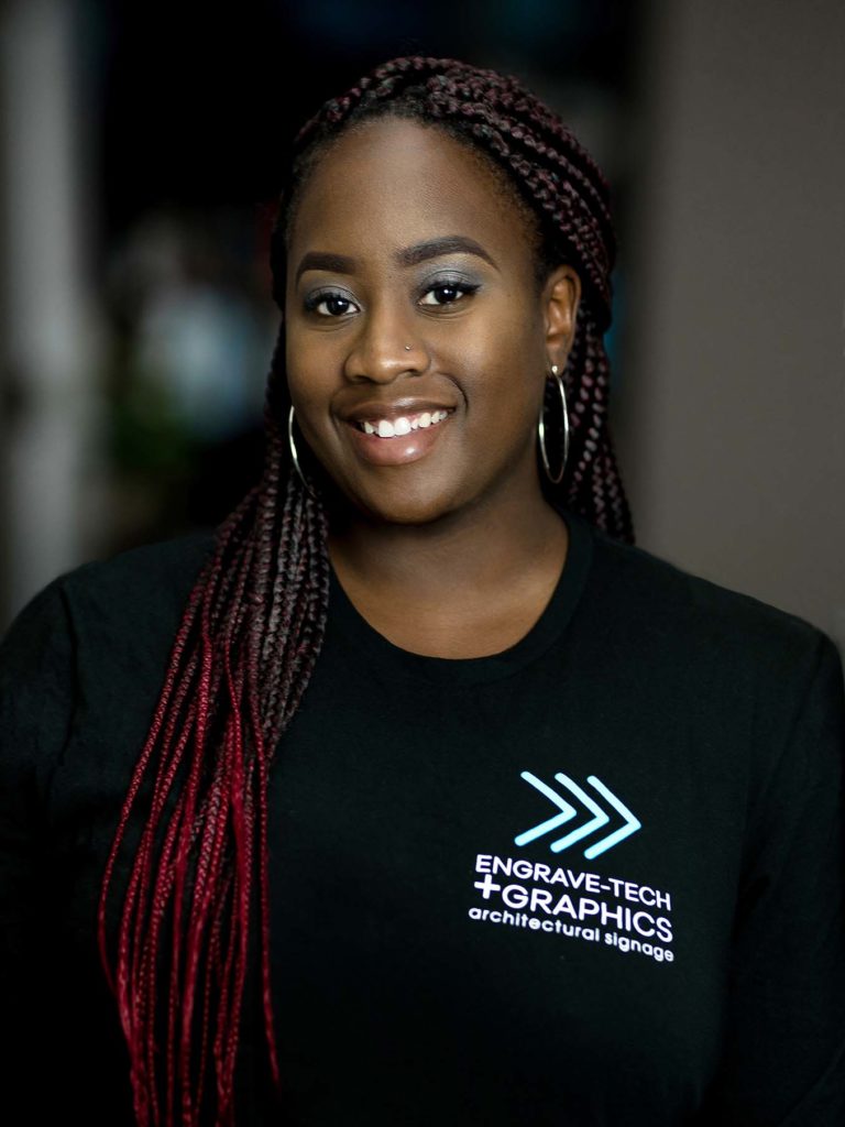 Jasmine Holland, Project Manager of Engrave-Tech & Graphics