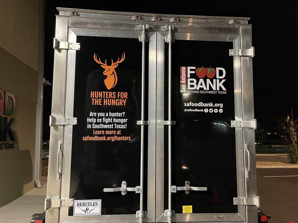 San Antonio Food Bank truck with Hunters for the Hungry.